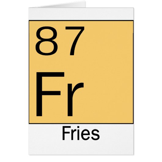 Element 87: Fries Cards (Front)