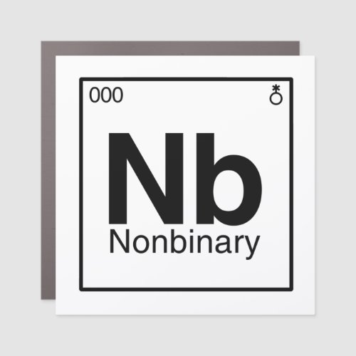 Element NB _ Nonbinary Periodic Table Car Magnet