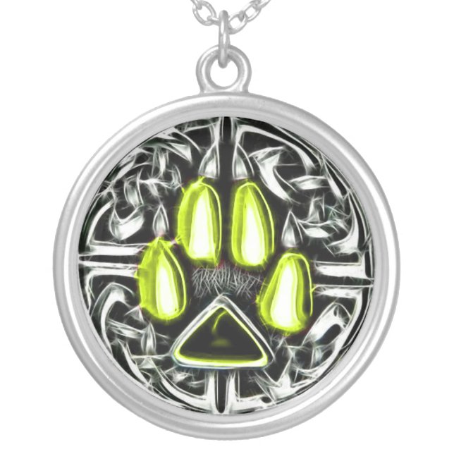 Element of Air Werewolf Protection Amulet Silver Plated Necklace (Front)
