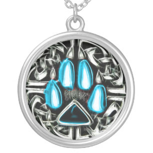 Element of Water Werewolf Protection Symbol Amulet Silver Plated Necklace