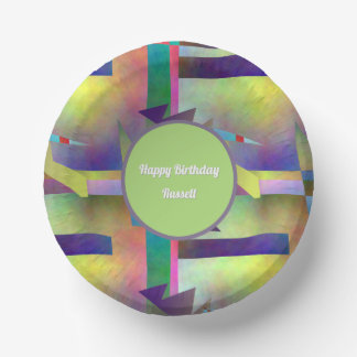 Elemental Abstract Pattern Any Age Adult Birthday  Paper Bowls
