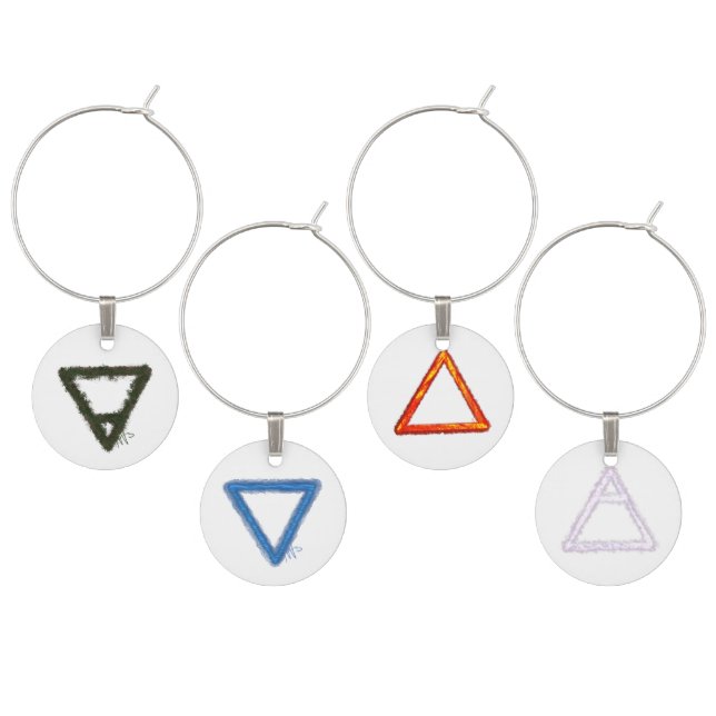 Elemental Alchemy Symbols Wine Charms (Staggered)