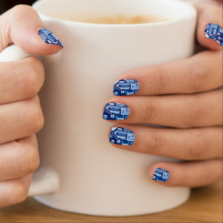 Elemental Blue Geometric Pattern No2 Minx Nail Art