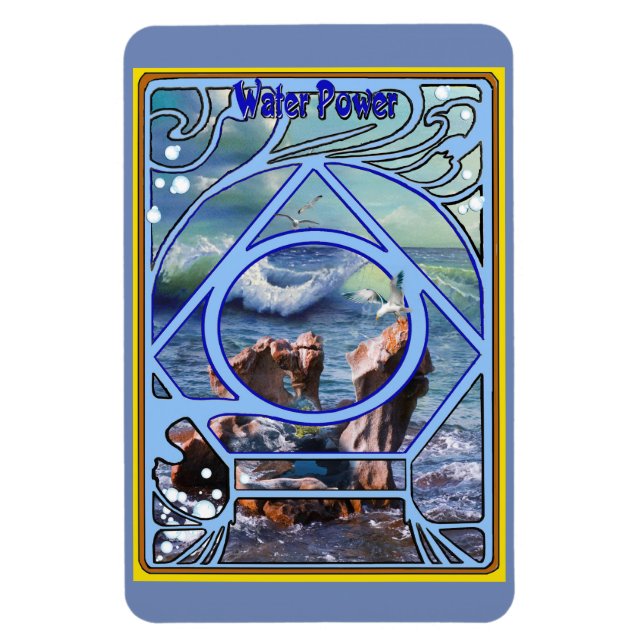 Elemental card design of Water Magnet (Vertical)