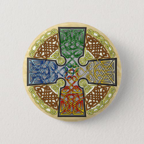Elemental Celtic Cross Medallion Button