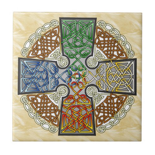 Elemental Celtic Cross Medallion Tile