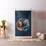 Elemental harmony, yin and yang of nature.  fabric