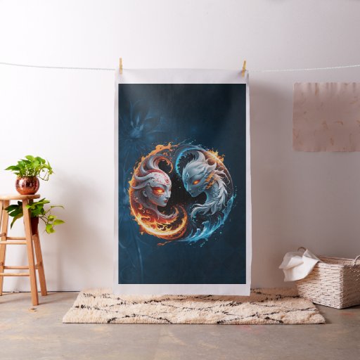 Elemental harmony, yin and yang of nature.  fabric