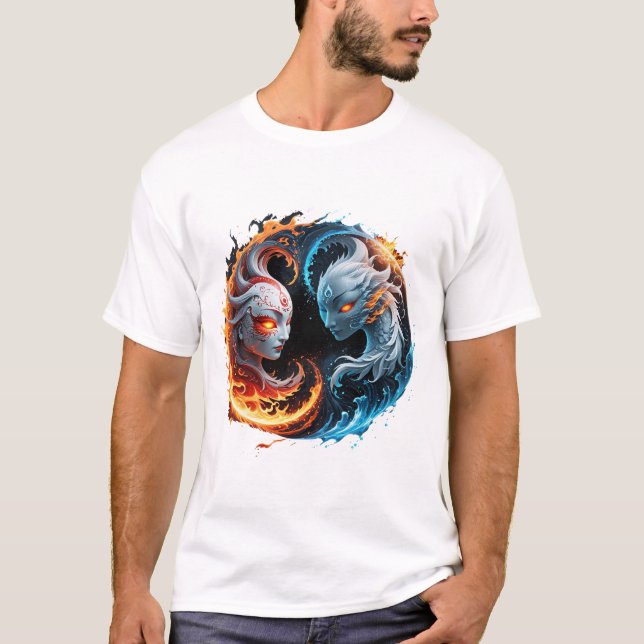 Elemental harmony, yin and yang of nature.  T-Shirt (Front)