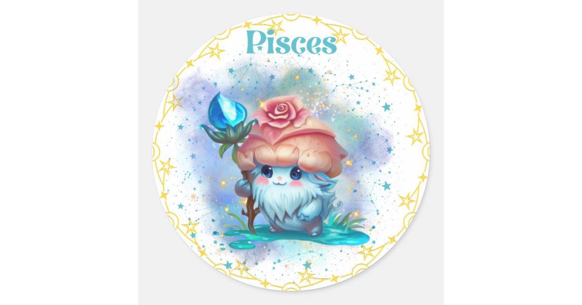 Elemental hedgehogscope Pisces Sticker Zazzle