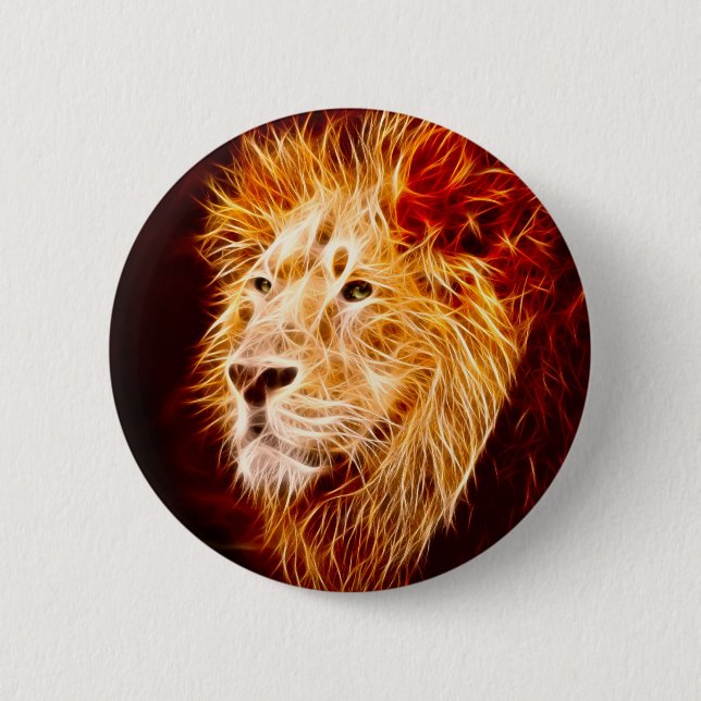 Elemental lion pinback button (Front)