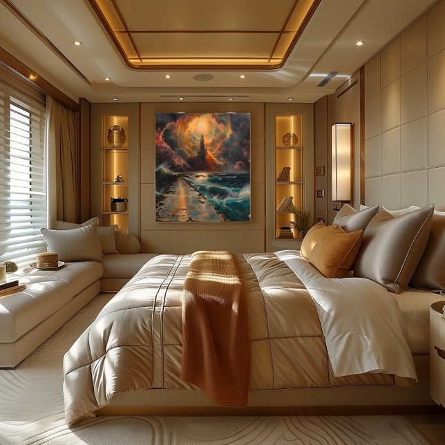 Elemental Path Toward Surreal Tower Landscape Art Poster (Creator Uploaded)