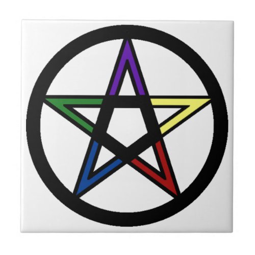 Elemental Pentacle Ceramic Tile