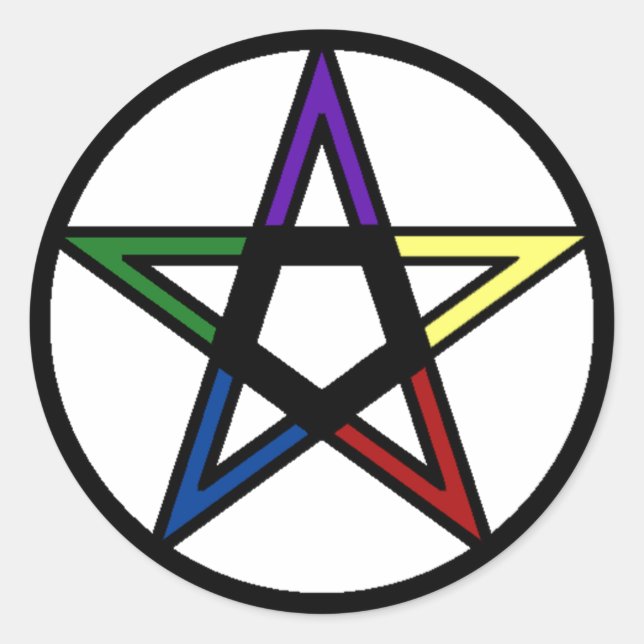 Elemental Pentacle Classic Round Sticker (Front)