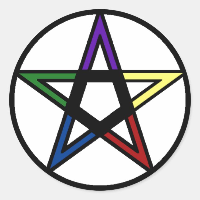 Elemental Pentacle Classic Round Sticker (Front)