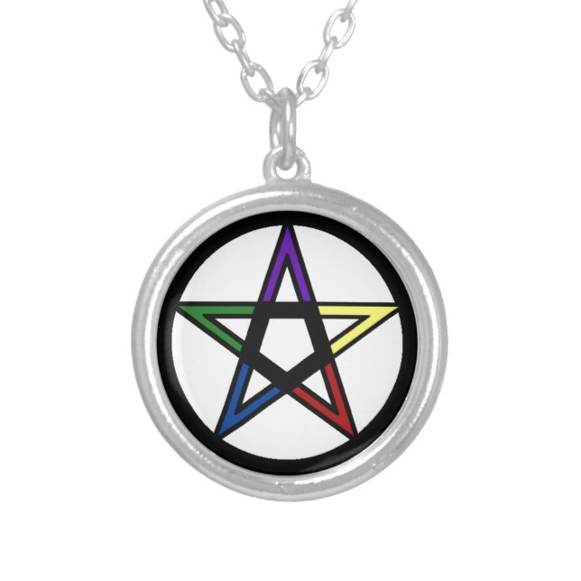 Elemental Pentacle Silver Plated Necklace (Front)