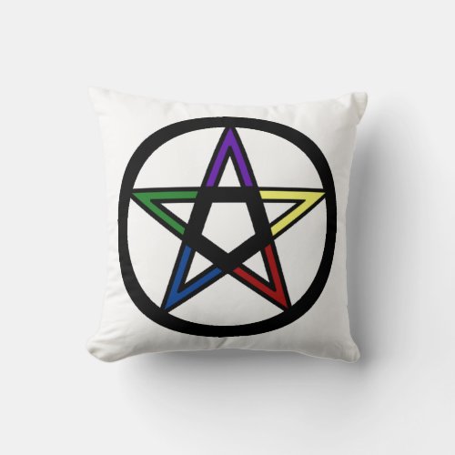 Elemental Pentacle Throw Pillow