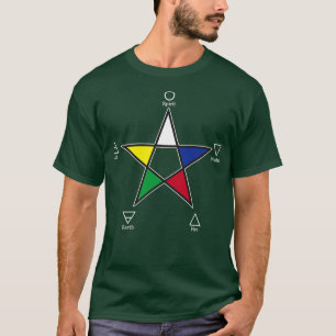 Elemental Pentagram Fire Water Earth Air Spirit T-Shirt