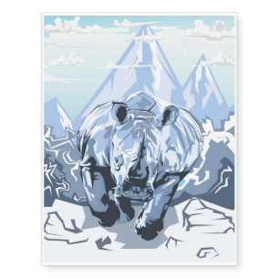 Elemental Rhino Ice   Rhino Chubby Gift Temporary Tattoos