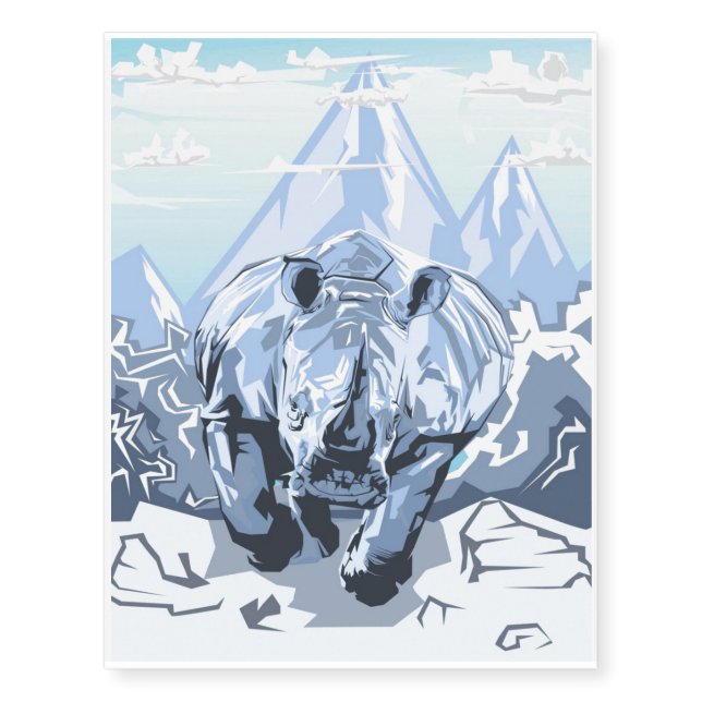 Elemental Rhino Ice | Rhino Chubby Gift Temporary Tattoos (Front)