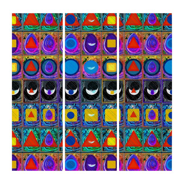 Elemental Symbols Pattern Meditation Aid Tattva Triptych (Front)