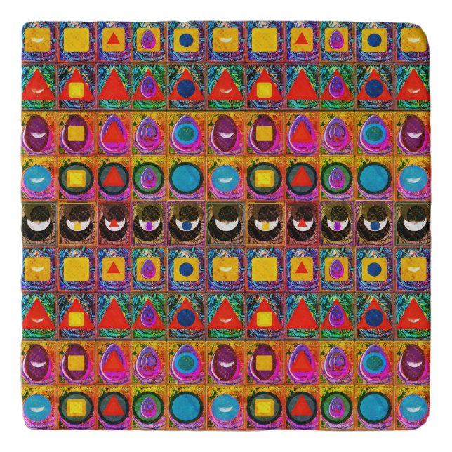 Elemental Symbols Pattern Meditation Aid Tattva Trivet (Front)