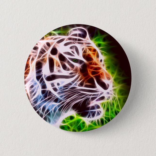 Elemental Tiger Pinback Button (Front)