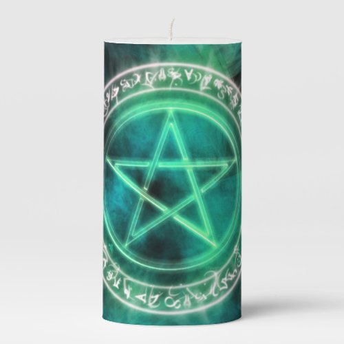 Elemental Water Pentacle Pagan Witchcraft Pillar Candle