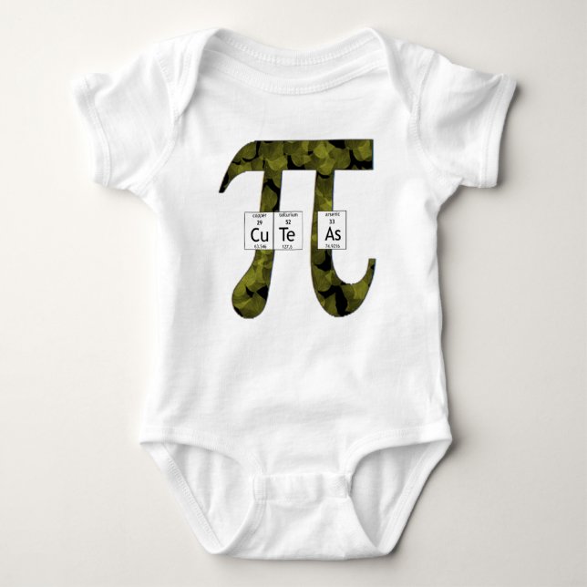 Elementally Cute as Pi (leaves) Baby Bodysuit (Front)