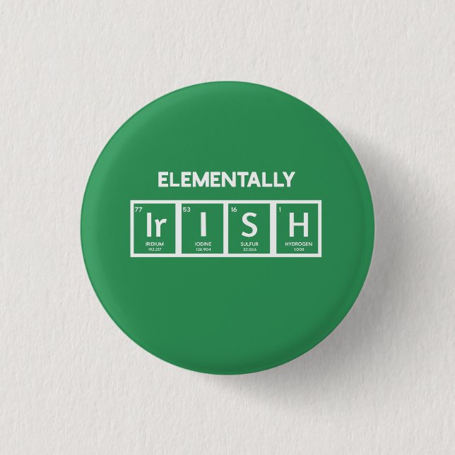 Elementally Irish St. Patrick's Day Button (Front)