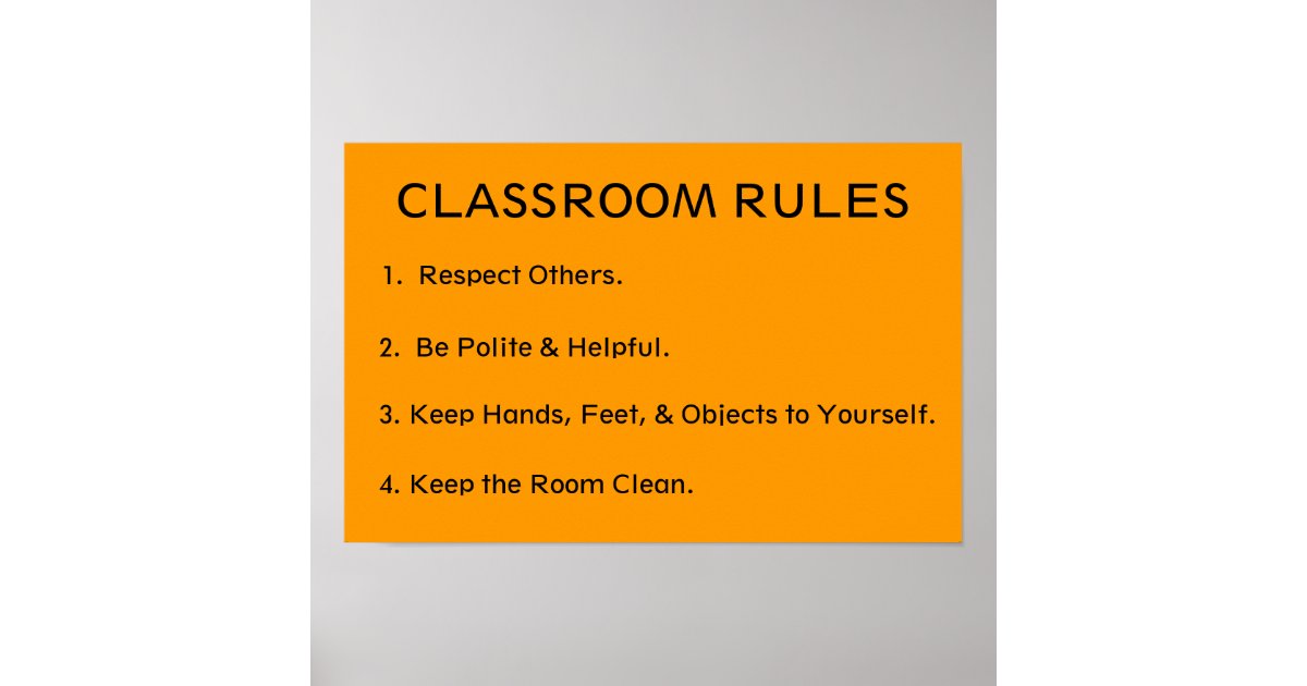 elementary classroom rules poster