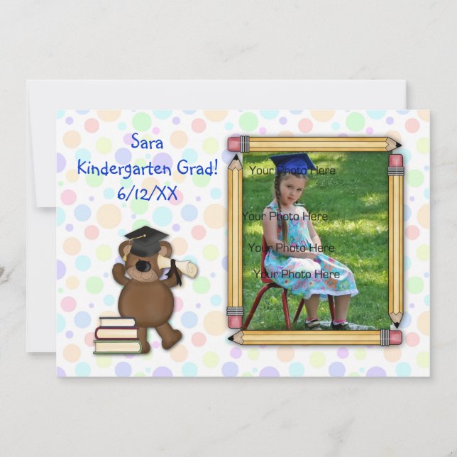 Elementary Graduation Bear Announcement (Front)