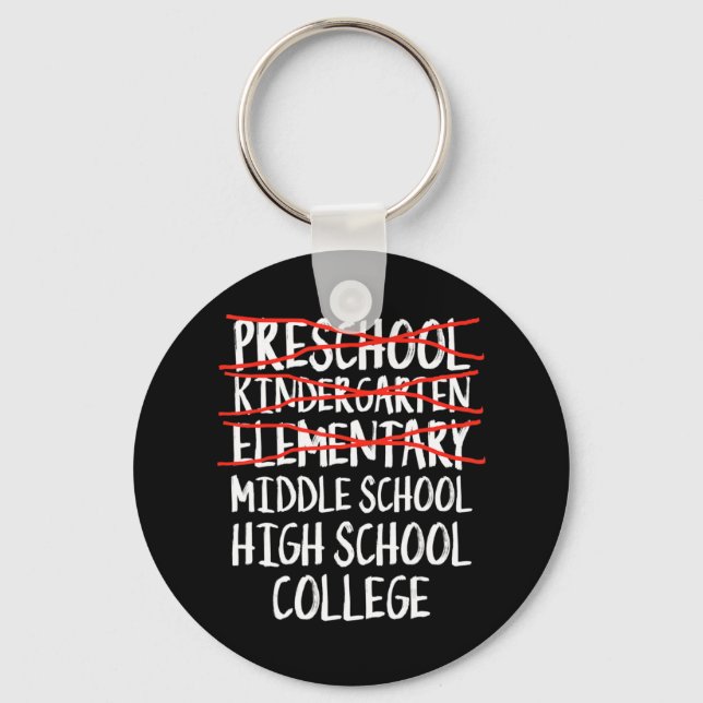 Elementary Graduation Gift Middle school back to s Keychain (Front)