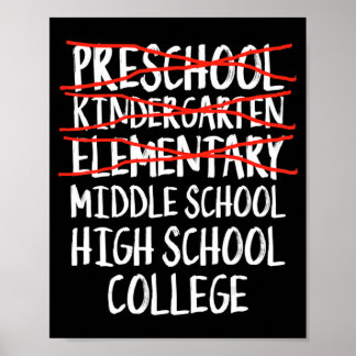 Elementary Graduation Gift Middle school back to s Poster