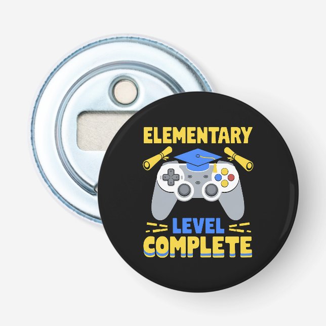 Elementary Level Complete Gaming Gamer Graduation Bottle Opener (Front)
