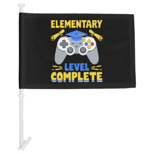Elementary Level Complete Gaming Gamer Graduation Car Flag