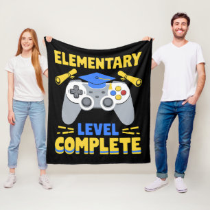 Elementary Level Complete Gaming Gamer Graduation Fleece Blanket