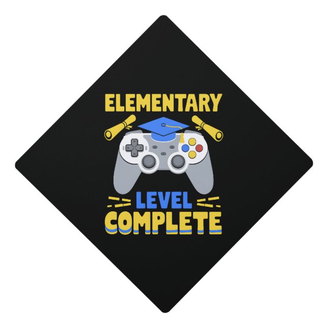 Elementary Level Complete Gaming Gamer Graduation Graduation Cap Topper (Front)