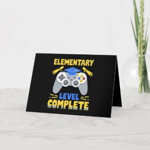 Elementary Level Complete Gaming Gamer Graduation Letterpress Thank You Card
