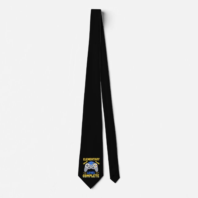 Elementary Level Complete Gaming Gamer Graduation Neck Tie (Front)
