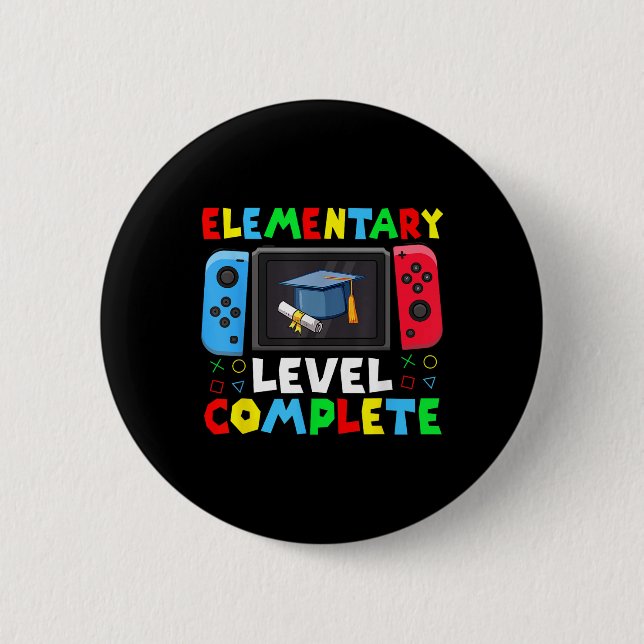 Elementary Level Complete Graduation Cl 2025 Gamer Button (Front)