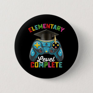 Elementary Level Complete Graduation Gaming Gamer Button