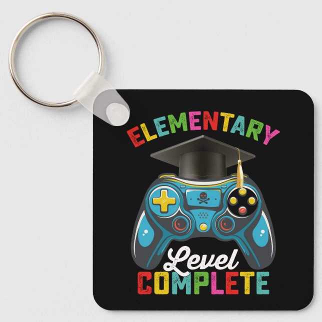 Elementary Level Complete Graduation Gaming Gamer Keychain (Front)