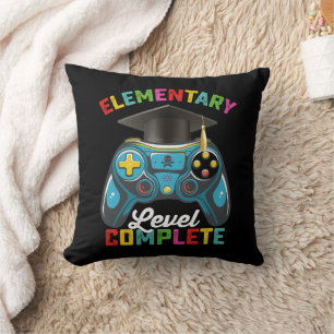 Elementary Level Complete Graduation Gaming Gamer Throw Pillow