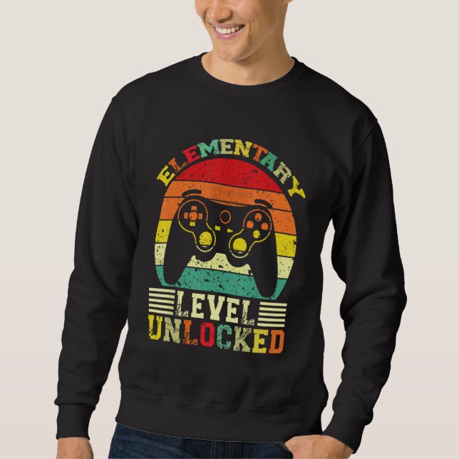 Elementary Level Unlocked Video Gamer Back to Scho Sweatshirt (Front)