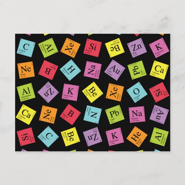 Elementary Periodic (Dark) Postcard (Front)