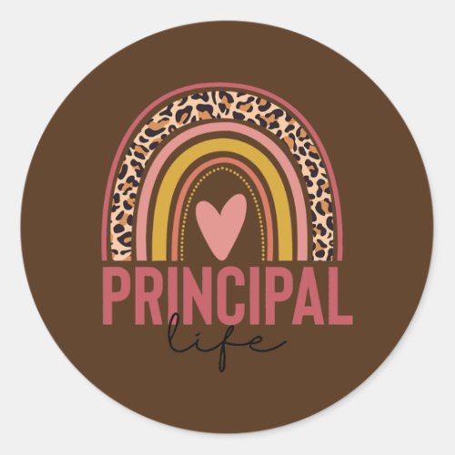 Elementary Principal Life Gift For Principal Classic Round Sticker