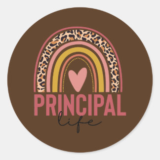Elementary Principal Life Gift For Principal Classic Round Sticker