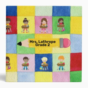 Elementary School Classroom Children Custom 3 Ring Binder