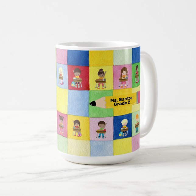 Elementary School Classroom Children Desk Teacher Coffee Mug (Front Right)
